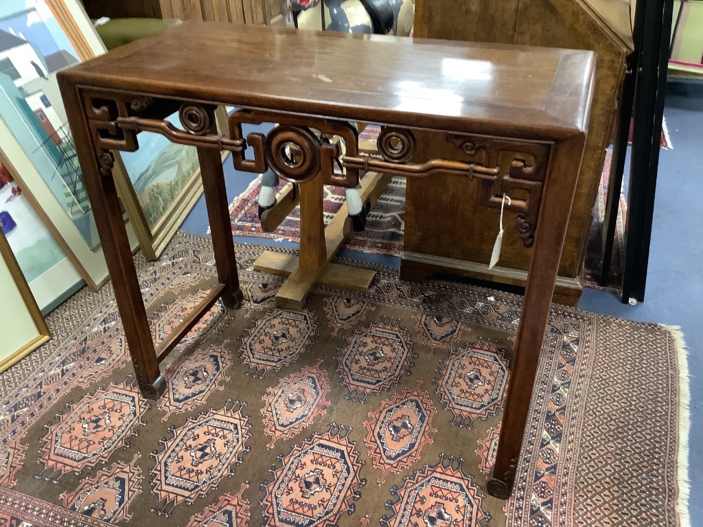 A 19th century Chinese hongmu altar table, width 94cm, depth 43cm, height 83cm